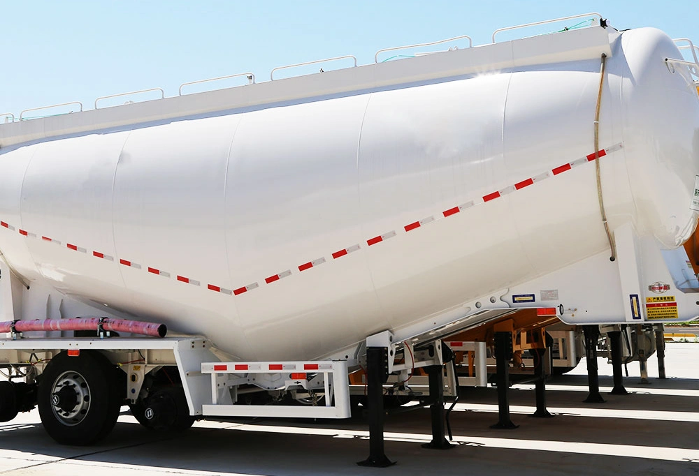 3 Axle 50cbm Powder Cement Trailer Large Capacity Bulker Cement Truck Trailer Fly Ash Wheat Flour Bulk Cment Tanker Semitrailer