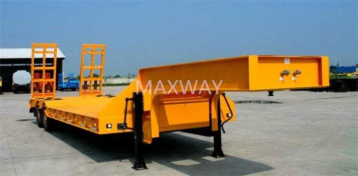 Road Construction Facility Transportation 3 4 Axles 50 Tons 80t Low Bed Trailer for Sale in Nigeria